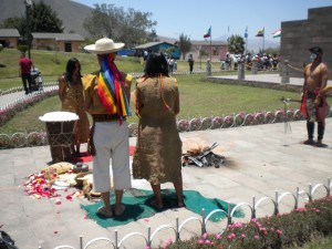 Equinox ceremony at La Mitad del Mundo 